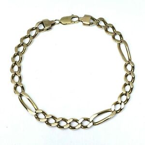 【貨物輸送無料】首飾り ゴールドフィガロブレスレットインチ9コンピュータ断層撮影法 gold curb figaro bracelet  875 inches