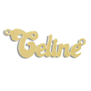 【貨物輸送無料】首飾り イエローゴールドパーソナライズ9コンピュータ断層撮影法 yellow gold 1粍 personalised nameplate 6 letters