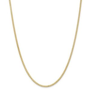 【貨物輸送無料】首飾り 25粍14kイェローゴールドチェーン16 wロブスター2414k yellow gold 25粍 solid plain wheat chain w lobster clasp 16  24