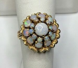 【送料無料】ネックレス　アンティーク14kイェローゴールドオパールドーム6グラム65estate antique 14k yellow gold opal dome ring 6 grams size 65｜hokushin