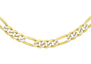 【送料無料】ネックレス　9ct 2フィガロチェーン51cm209ct 2 colour gold figaro chain 51cm20｜hokushin