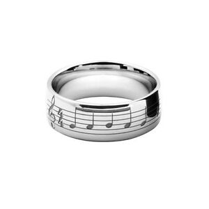【貨物輸送無料】首飾り パーソナライズノートパラジウムpersonalised inscription music note 6粍 wedding ring  インチ gold or palladium