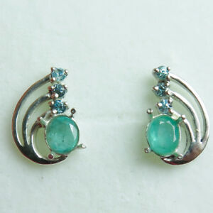 【送料無料】ネックレス　エメラルドジルコンシルバーｋｋゴールドスタッドイヤリング13ctsnatural emerald amp; zircon 925 silver 9ct 14k 18k gold stud earrings｜hokushin