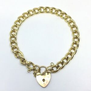 【貨物輸送無料】首飾り ゴールドハートパドロックチャームブレスレットインチ