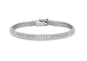 【貨物輸送無料】首飾り ホワイトゴールドブレスレット9コンピュータ断層撮影法 white gold stone double row bracelet 18糎7