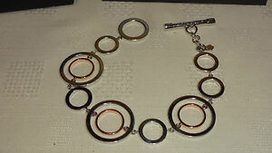 【貨物輸送無料】首飾り ウェールズスターリングシルバーローズゴールドブレスレット￥welsh clogau sterling silver amp; rose gold 7 ripples bracelet rrp 760