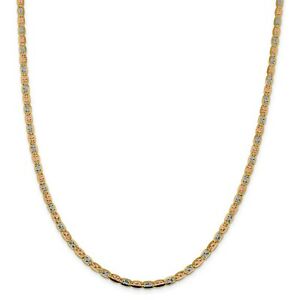 【貨物輸送無料】首飾り ゴールドソリッドバレンティーノチェーンロブスタークラスプ14k tri color gold 38粍 solid pave valentino chain w lobster clasp 16  24