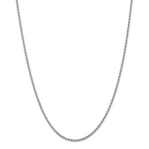 【貨物輸送無料】首飾り ｋホワイトゴールドソリッドロープチェーンロブスタークラスプ14k white gold 225粍 solid plain rope chain w lobster clasp 16  30
