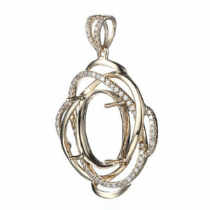 【貨物輸送無料】首飾り ｋイエローゴールドセミマウントペンダントreal 14k yellow gold semi mount natural gemstone anniversary fine pendant oval
