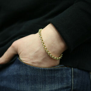 【送料無料】ネックレス　ゴールドタイトラウンドリンクベルチャーブレスレット￥ 9ct gold tight round link belcher bracelet 5mm 8 16g rrp 670 rb12｜hokushin