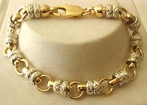 【送料無料】ネックレス　genuine9ct9ksolidtwo colour design belcher bracelet21cm 195genuine 9ct 9k solid gold two colour design belcher bracelet 1｜hokushin 108,339円