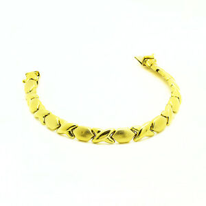 【送料無料】ネックレス　イエローゴールドリンクブレスレットグラムインチ14k yellow gold xo link bracelet 123 grams 7 inches｜hokushin