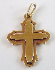 【送料無料】ネックレス　ビンテージソリッドイエローゴールドクロスペンダント100 genuine vintage 9ct solid yellow gold 3d crucifix cross pendant