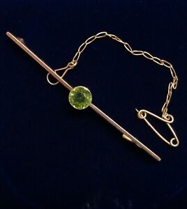 【送料無料】ネックレス　アールデコペリドットブローチ9ctローズ56mm チェスターart deco peridot bar brooch full chester hallmark 9ct rose gold length 56mm