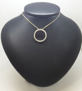 【送料無料】ネックレス　イエローゴールドサークルペンダントドルmiran 081052 9k yellow gold circle cz pendant rrp245