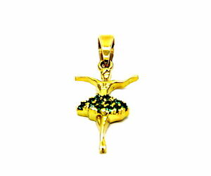 【送料無料】ネックレス イエローゴールドペンダントバレリーナyellow gold pendant 18kt 750 ballerina with zircons|hokushin