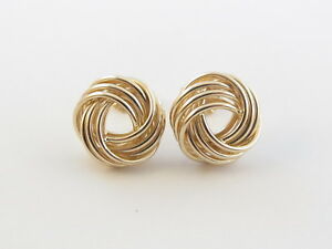 【送料無料】ネックレス　イエローゴールドノットスタッドイヤリンググラム14k yellow gold love knot stud earrings 23 grams｜hokushin
