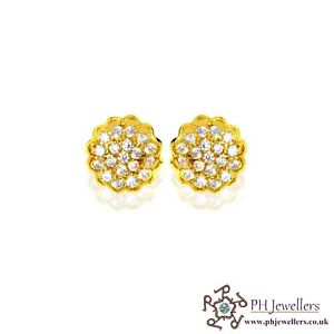 【送料無料】ネックレス　22ct 916イェローゴールドイアリングcz se5122ct 916 yellow gold earring cz se51｜hokushin