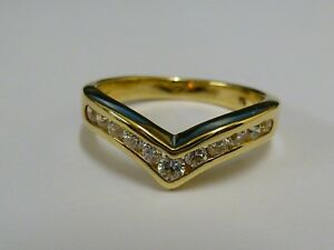 【送料無料】ネックレス　ゴールドリングサイズladies stunning 14ct gold cz wishbone ring size q fully hallmarked
