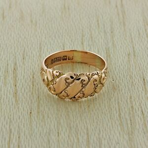 【送料無料】ネックレス　ゴールドファンシービンテージドレスリング￥uk hallmarked 9ct gold fancy vintage engraved dress ring rrp 180 hm14