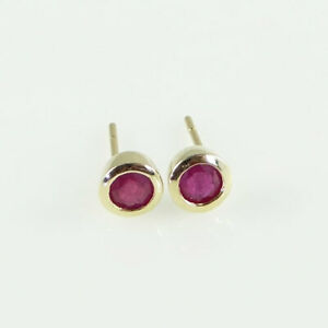 【送料無料】ネックレス　9ct63ctルビーピアスイヤリング9ct gold round 63ct ruby stud earrings｜hokushin