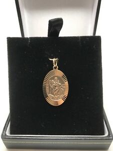 【送料無料】ネックレス イエローゴールドセントクリストファーペンダント9ct yellow gold saint christopher pendant|hokushin