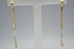 【送料無料】ネックレス　ゴールドトーンドロップイヤリング9ct gold 2 tone drop earrings