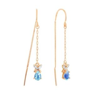 【送料無料】ネックレス　ローズトパーズイヤリングゴールドプル58514 ct rose gold pull through earrings with topaz