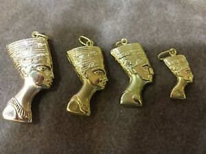 【送料無料】ネックレス エジプトネフェルティティマスクイエローゴールドペンダントegyptian queen nefertiti mask yellow gold 18k pendant stamped free shipping|hokushin
