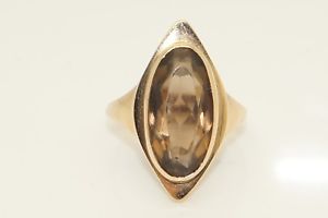 【送料無料】ネックレス　ゴールドスモーキークオーツリングサイズfabulous 9ct gold large smoky quartz ring, size p 12, 54 g