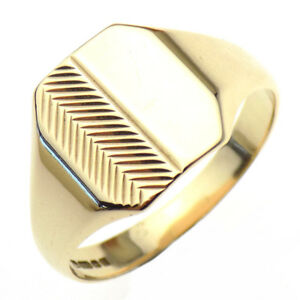 【送料無料】ネックレス　9ctイェローゴールド12クッション9ct yellow gold 12 engraved cushion signet ring｜hokushin