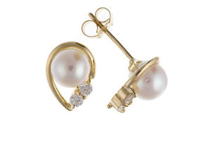 【送料無料】ネックレス イヤリングイエローゴールドスタッドボルトpearl earrings yellow gold cultured freshwater studs|hokushin