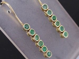 【送料無料】ネックレス e048 9ctsolidnaturalエメラルドイアリングe048 lovely genuine 9ct solid gold natural emerald drop earrings journey|hokushin