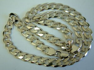 【送料無料】ネックレス　ソリッドシルバーヘビーチェーンインチオンスグラムsolid silver heavy gents curb chain 20 inches 2 ounces 672 grams