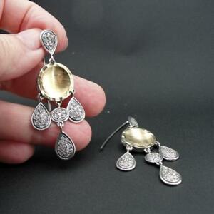 【送料無料】ネックレス　ハダルデザイナーイエローゴールドスターリングシルバージルコンイヤリングhadar designers handmade long 9k yellow gold sterling silver zircon earrings sy