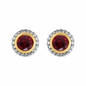 【送料無料】ネックレス　ゴールドスターリングシルバーレッドガーネットスタッドイヤリング18k gold and sterling silver red garnet stud earrings 29,237円