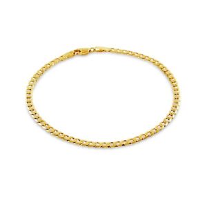 【送料無料】ネックレス イエローゴールドファインフラットイタリアブレスレット 9ct yellow gold fine flat curb bracelet hallmarked 375 made in italy|hokushin