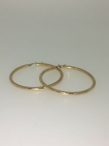 【送料無料】ネックレス　イエローゴールドラウンドフープイヤリング9k yellow gold round hoop earrings