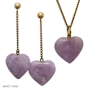 【送料無料】ネックレス　ヴィンテージｋゴールドラベンダーアメジストイヤリングペンダントセットvintage 9k gold lavender amethyst earrings amp; pendant set