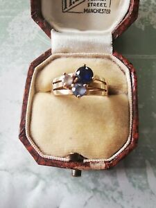 【送料無料】ネックレス　vintage 9ct gold sapphire topaz unusual ring sizepvintage 9ct gold sapphire topaz unusual ring size p