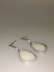 【送料無料】ネックレス　クリスタルスターリングシルバーホワイトクォーツペンダントイヤリングcrystal amp; white quartz pendant earrings in 925 sterling silver free shipping