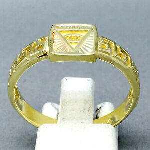 【送料無料】ネックレス　awesome 9ct yellow goldall seeing eyemasonic signet ringsizex1010awesome 9ct yellow gold all seeing eye masonic signet rin