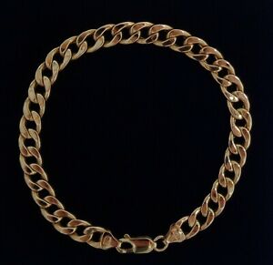 【送料無料】ネックレス　イエローゴールドブレスレットfine curb bracelet in 9ct yellow gold length 7 12in 19cm 49g