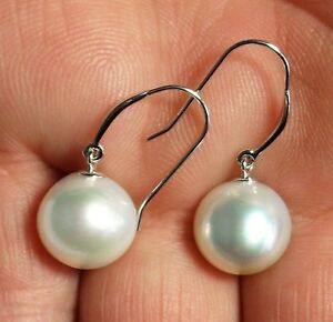 【送料無料】ネックレス　イヤリングタヒチソリッドホワイトゴールドpearl earrings south sea tahitian white 14k solid white gold e347
