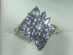 【送料無料】ネックレス　large 9ct gold marquise tanzanite cluster ringlarge 9ct gold marquise tanzanite cluster ring｜hokushin 29,887円