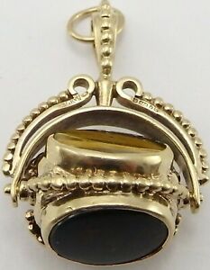 【送料無料】ネックレス イエローゴールドトリプルスピナフォブペンダントグラムhallmarked 9ct yellow gold triple spinner fob pendant or charm weighs 79 grams|hokushin