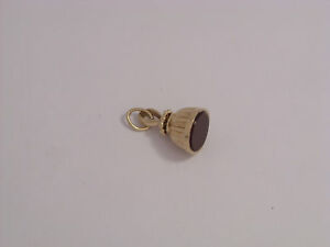 【送料無料】ネックレス　シール17cms 31gm9ctゴールド9ct gold cornelian carnelian set seal charm 17cms 31gms second hand｜hokushin