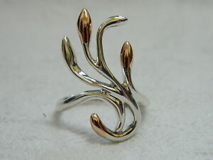 【送料無料】ネックレス　シルバーウェールズゴールドライフエデンリングサイズツリーclogau silver amp; 9ct welsh gold tree of life eden ring size o rrp 21900｜hokushin