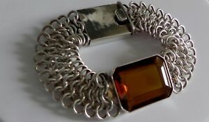 【送料無料】ネックレス　ｇスターリングシルバーディープオレンジブレスレットdazzling, pristine 41g sterling silver 925 fully hm deep orange quartz bracelet