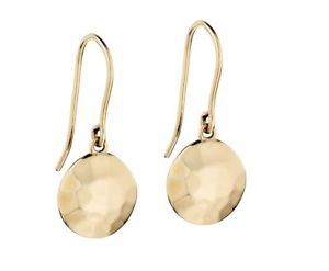 【送料無料】ネックレス　イヤリングイエローゴールドイヤリングディスクドロップイヤリングgold earrings 9ct yellow gold earrings hammered disc drop earrings ge2142